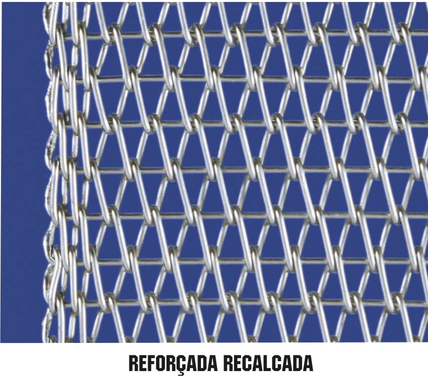 Esteira metalica reforçada recalcada